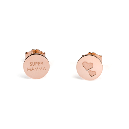 CaterinaB super mamma orecchini oro rosa cuore heart 18 kt donna