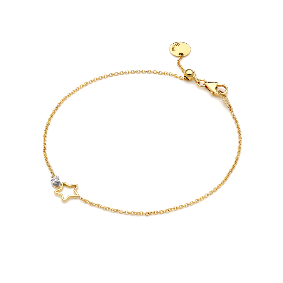 CaterinaB bracciale diamante e stella in oro giallo 18 kt donna