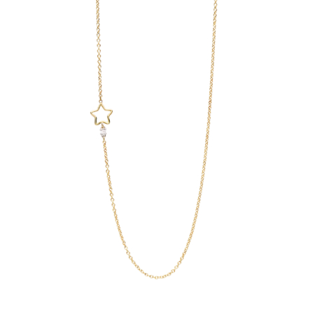 CaterinaB star stella oro giallo 18 kt diamante collana donna