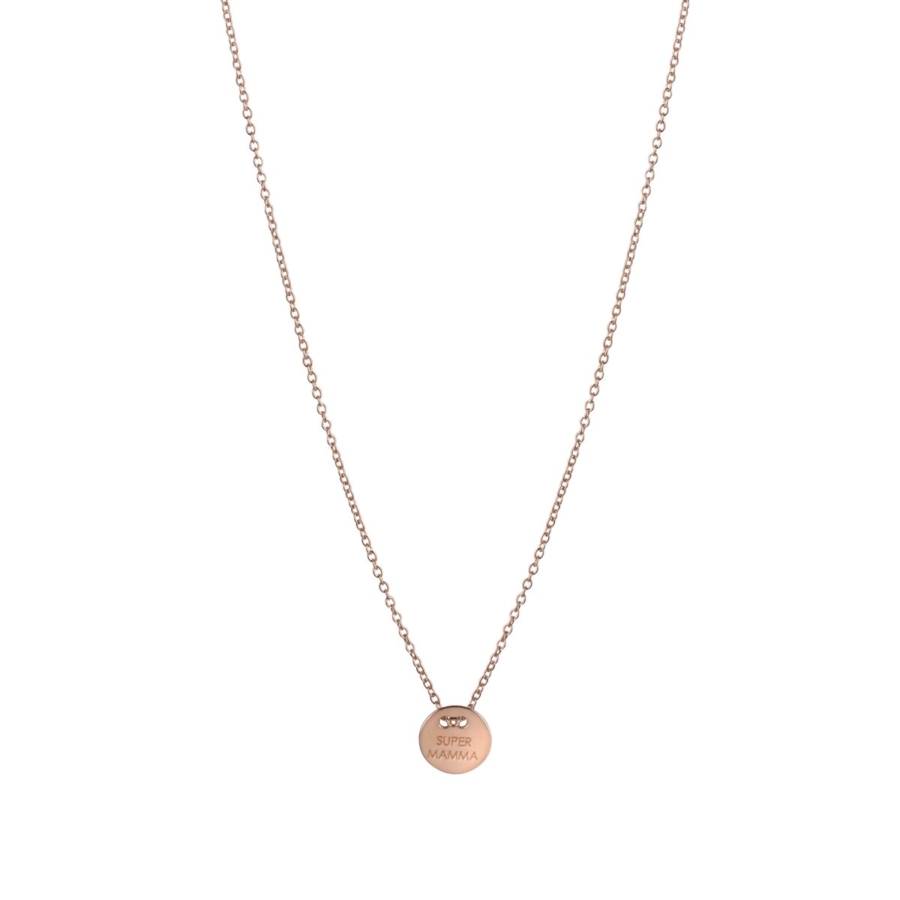 CaterinaB medaglia collana donna super mamma in oro rosa 18 kt