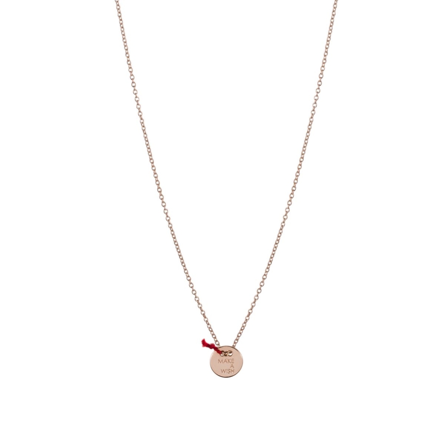 CaterinaB medaglia collana in oro rosa da 18 kt make a wish