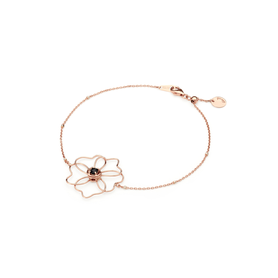 CaterinaB bloom bracciale pietra nera oro rosa donna