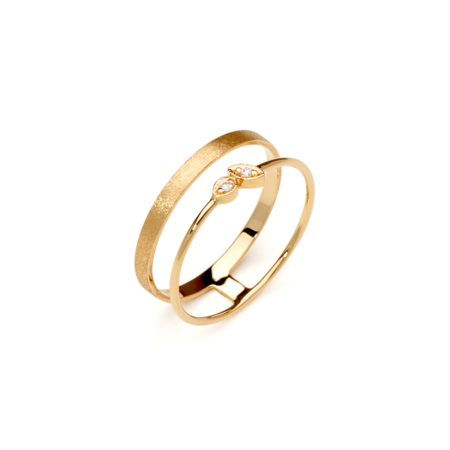 CCaterinaB 2 leaf oro giallo 18 kt anello donna