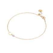 Alphabet bracelet 18kt gold with C diamond