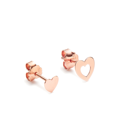 Pink Gold Hearts Earrings