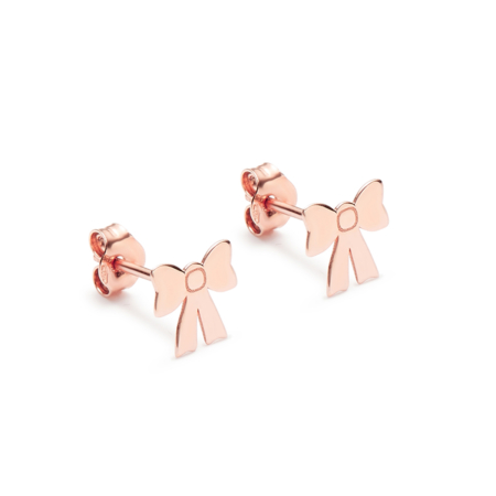 Pink Gold Bow Earrings