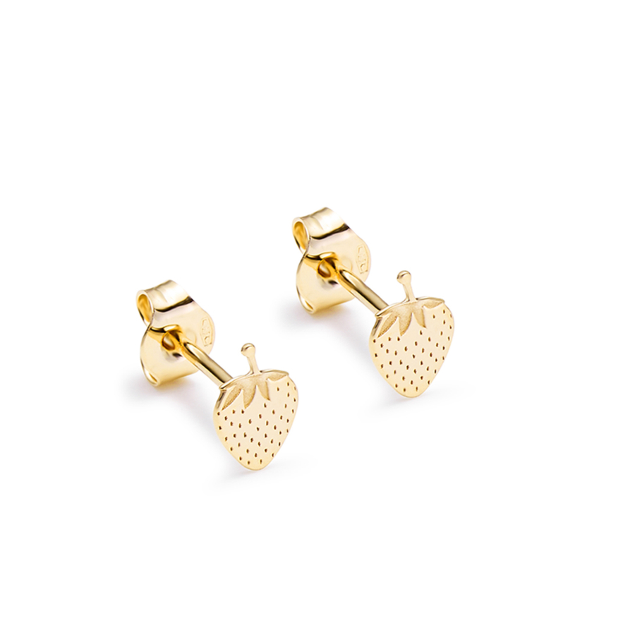 Strawberry Yellow Gold Earrings
