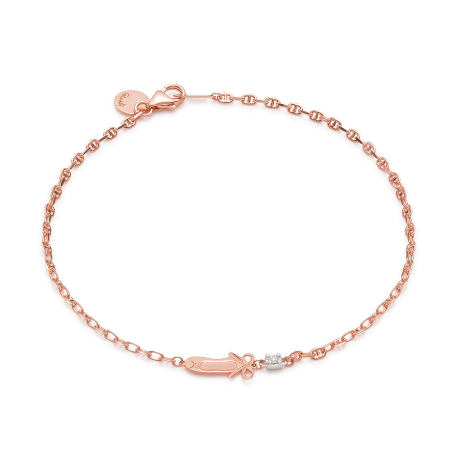 Pink Gold Bracelet Ballet Shoe