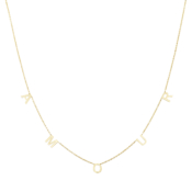 Yellow Gold Necklace with AMOUR inscription