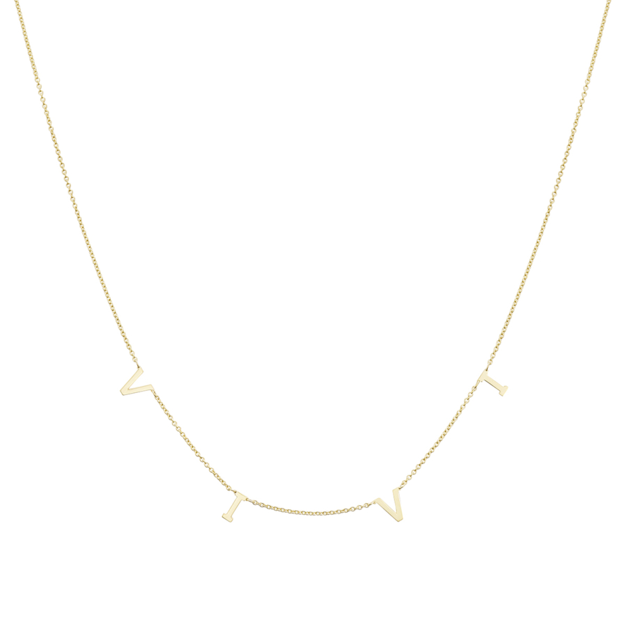 Yellow Gold Necklace with LIVE inscription