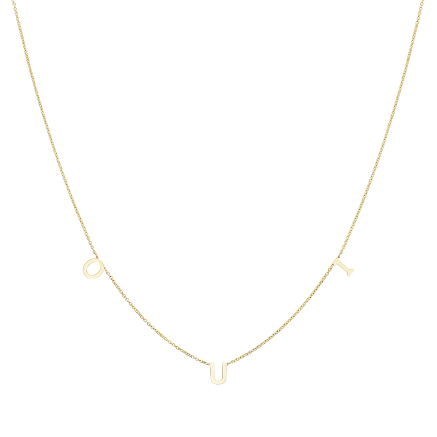 Yellow Gold Necklace with OUI inscription
