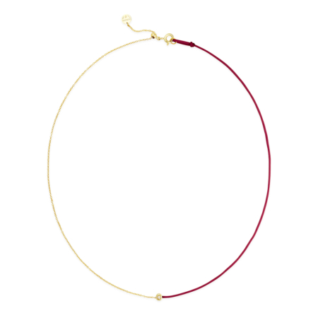 gold necklace cherry cord