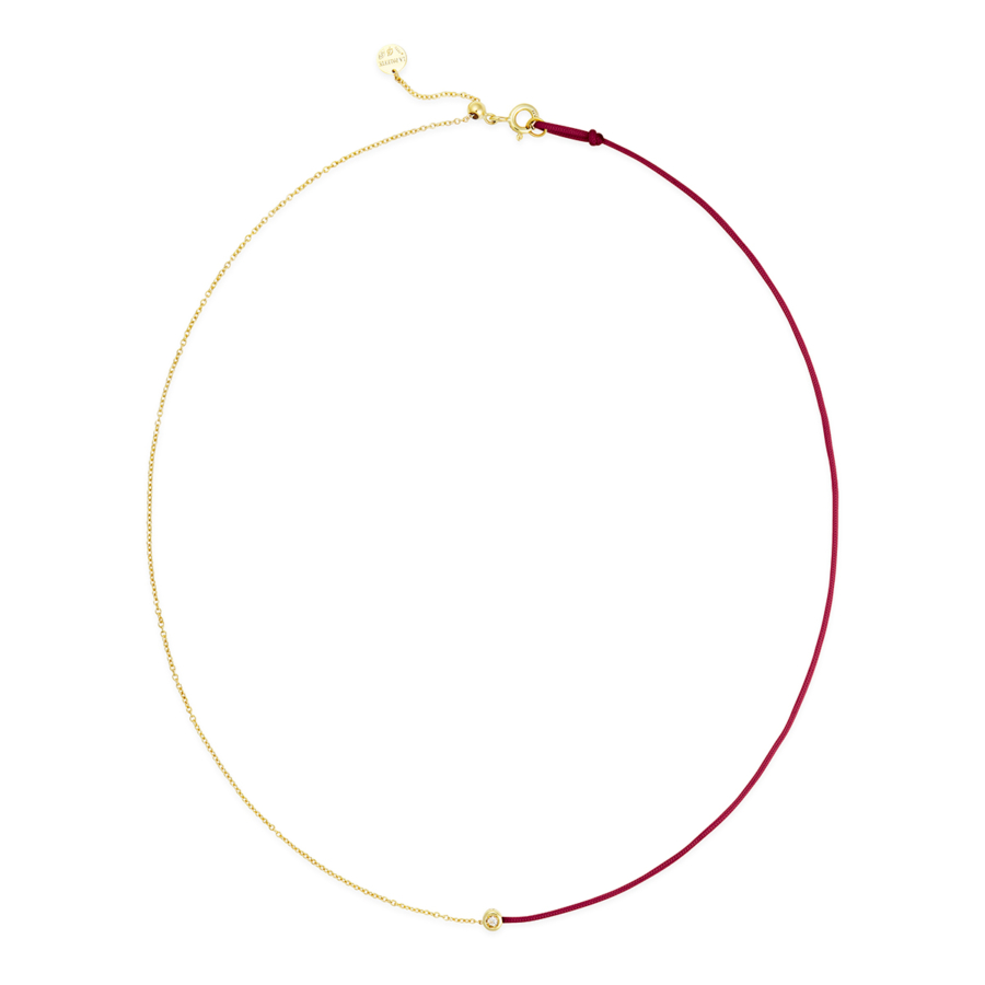 gold necklace cherry cord